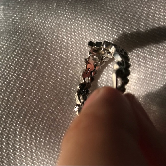 Sterling silver crown heart detailing shape ring 6 - Picture 4 of 6